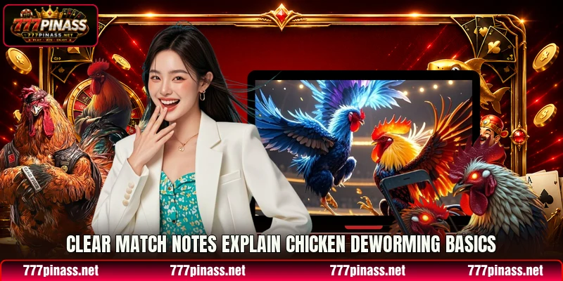 Clear match notes explain Chicken Deworming basics Clear match notes explain Chicken Deworming basics