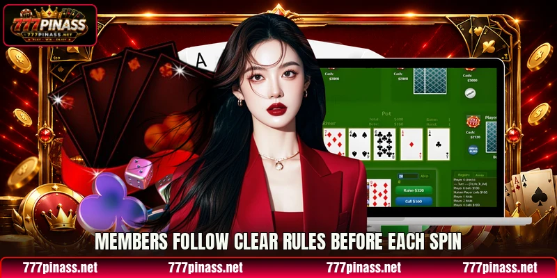 Members follow clear rules before each spin Members follow clear rules before each spin