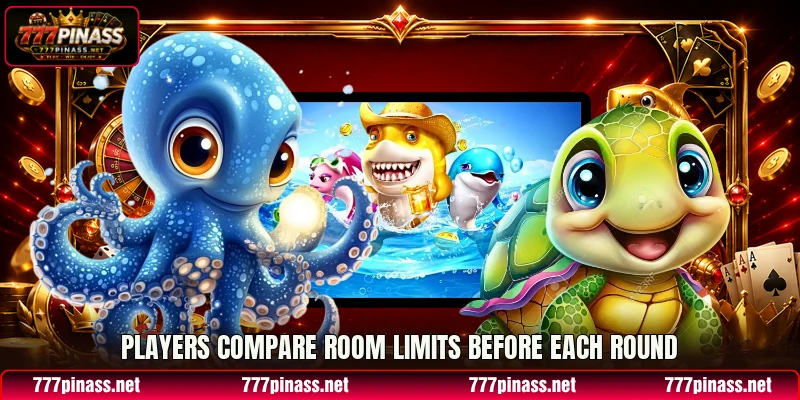 Players compare room limits before each round Players compare room limits before each round