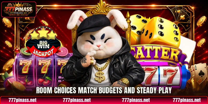 Room choices match budgets and steady play Room choices match budgets and steady play